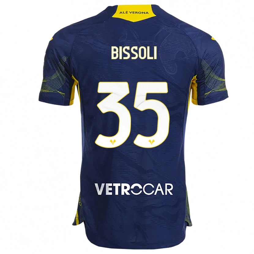 Danxen Kinderen Noemí Bissoli #35 Marineblauw Geel Thuisshirt Thuistenue 2025/26 T-Shirt
