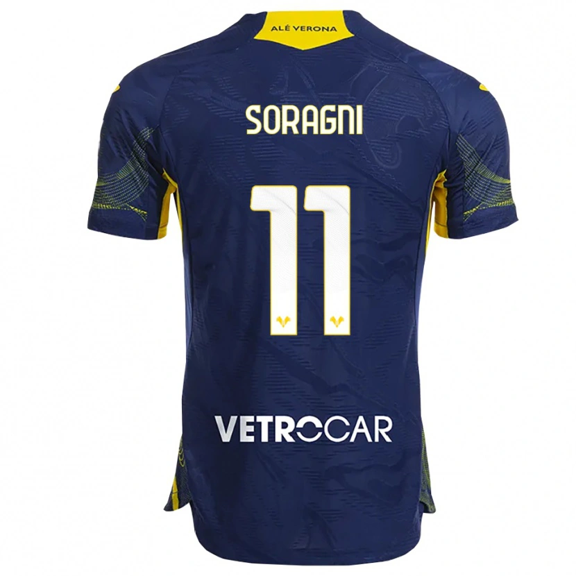 Danxen Kinderen Alberto Soragni #11 Marineblauw Geel Thuisshirt Thuistenue 2025/26 T-Shirt