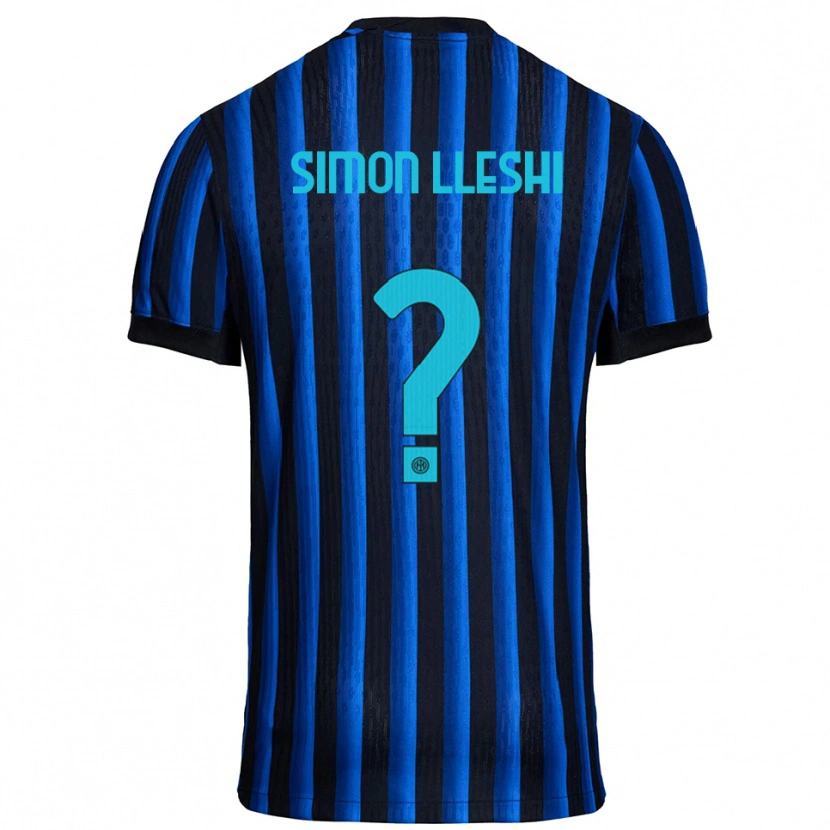 Danxen Kinderen Simon Lleshi #0 Zwart Blauw Thuisshirt Thuistenue 2025/26 T-Shirt