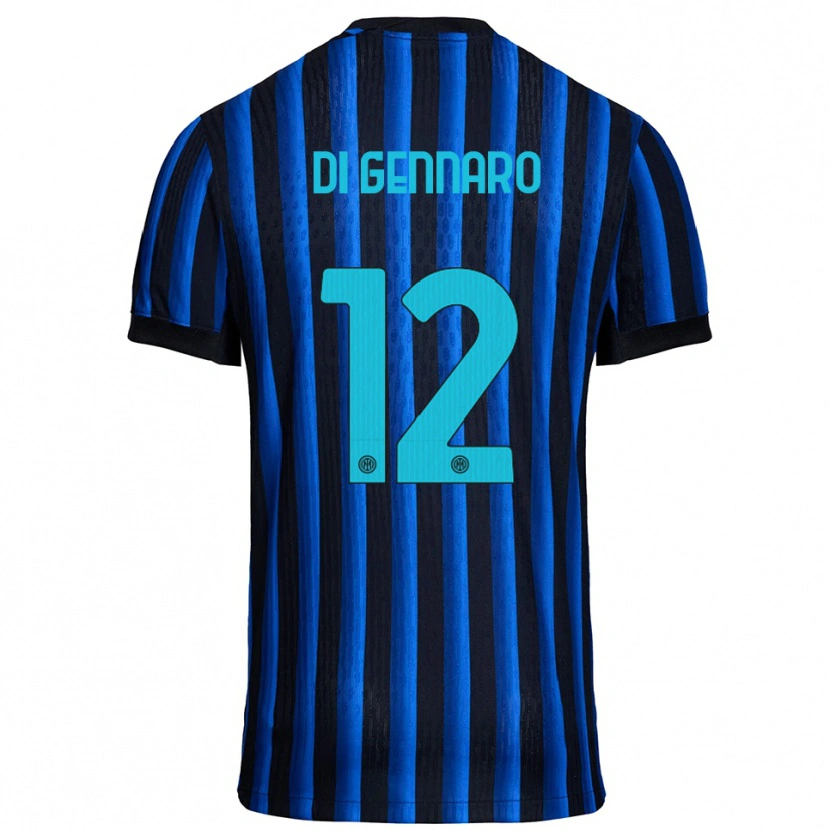 Danxen Kinderen Raffaele Di Gennaro #12 Zwart Blauw Thuisshirt Thuistenue 2025/26 T-Shirt