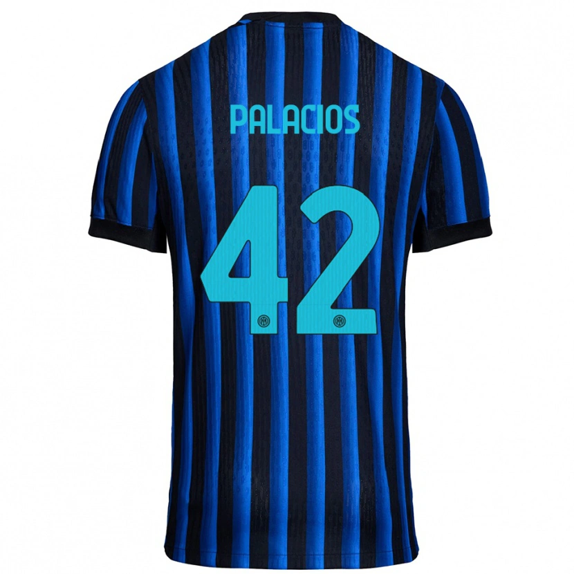 Danxen Kinderen Tomás Palacios #42 Zwart Blauw Thuisshirt Thuistenue 2025/26 T-Shirt