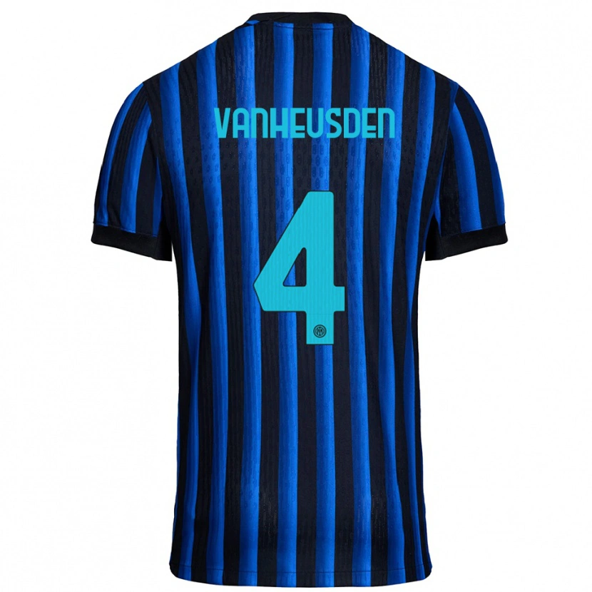 Danxen Kinderen Zinho Vanheusden #4 Zwart Blauw Thuisshirt Thuistenue 2025/26 T-Shirt