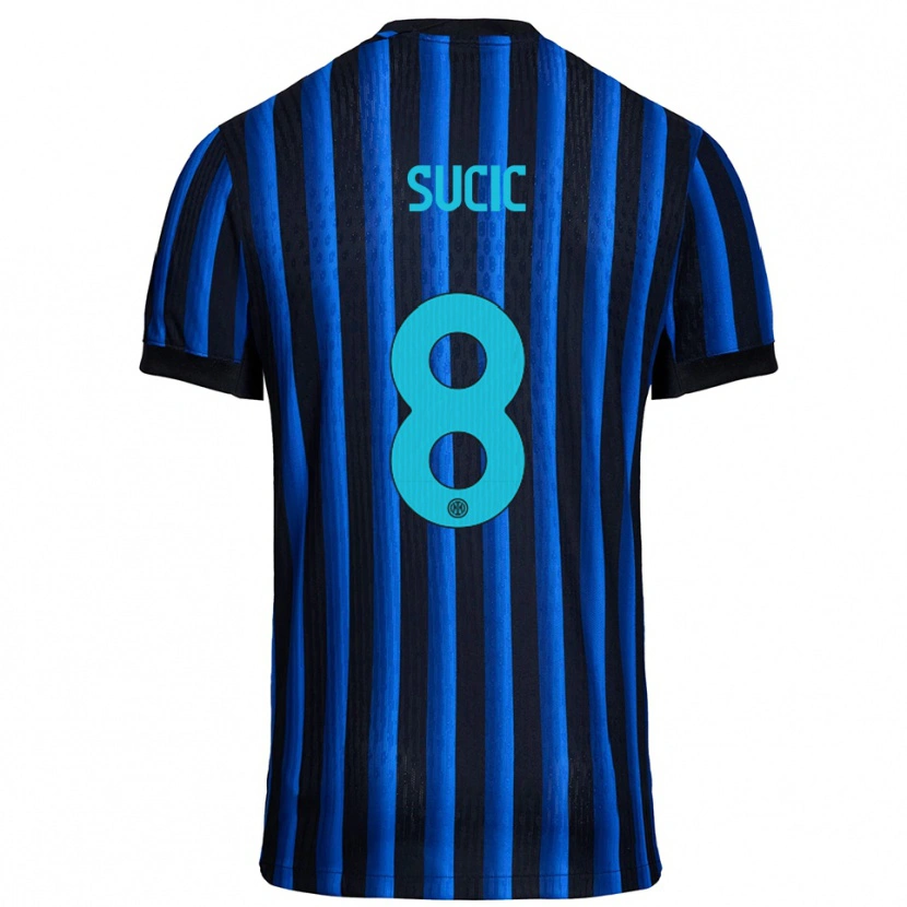 Danxen Kinderen Petar Sučić #8 Zwart Blauw Thuisshirt Thuistenue 2025/26 T-Shirt