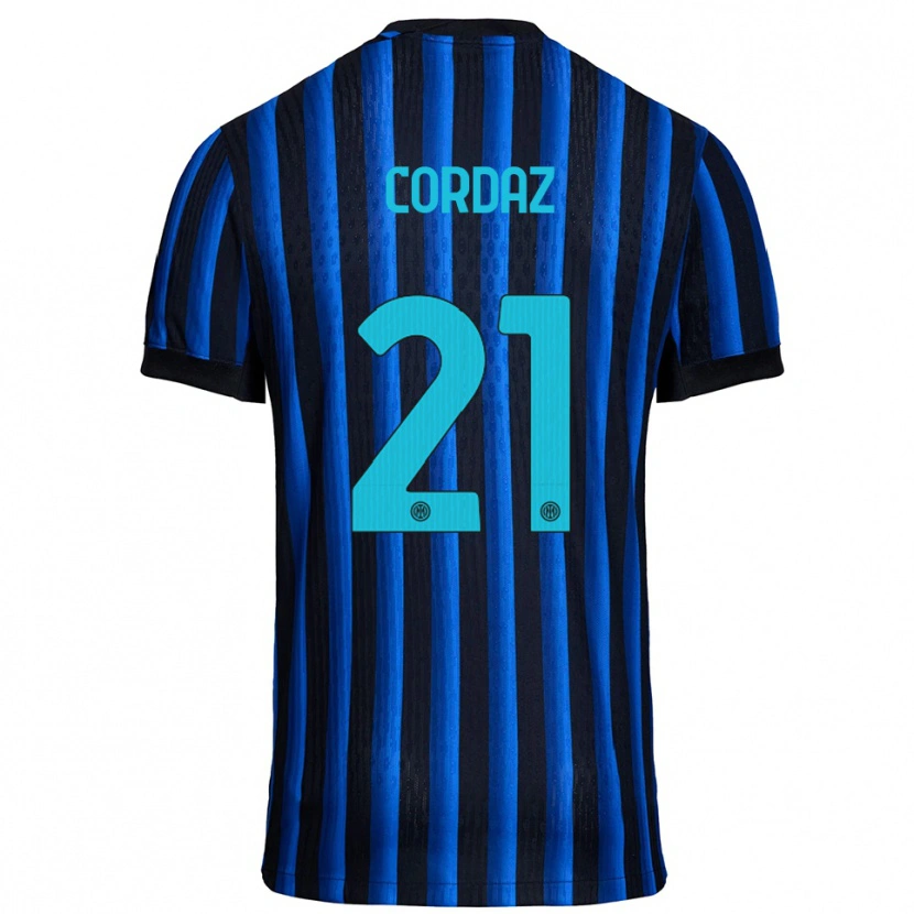 Danxen Kinderen Alex Cordaz #21 Zwart Blauw Thuisshirt Thuistenue 2025/26 T-Shirt