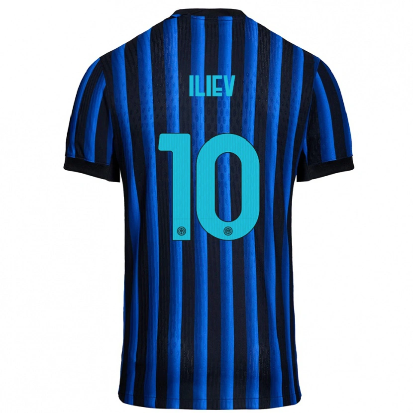 Danxen Kinderen Nikola Iliev #10 Zwart Blauw Thuisshirt Thuistenue 2025/26 T-Shirt