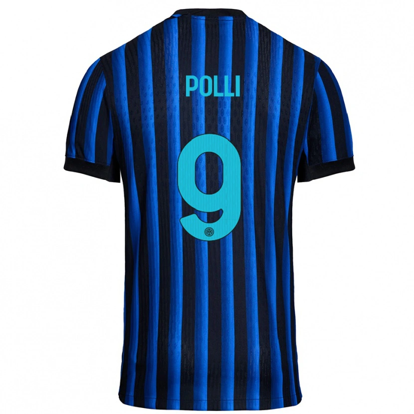 Danxen Kinderen Elisa Polli #9 Zwart Blauw Thuisshirt Thuistenue 2025/26 T-Shirt