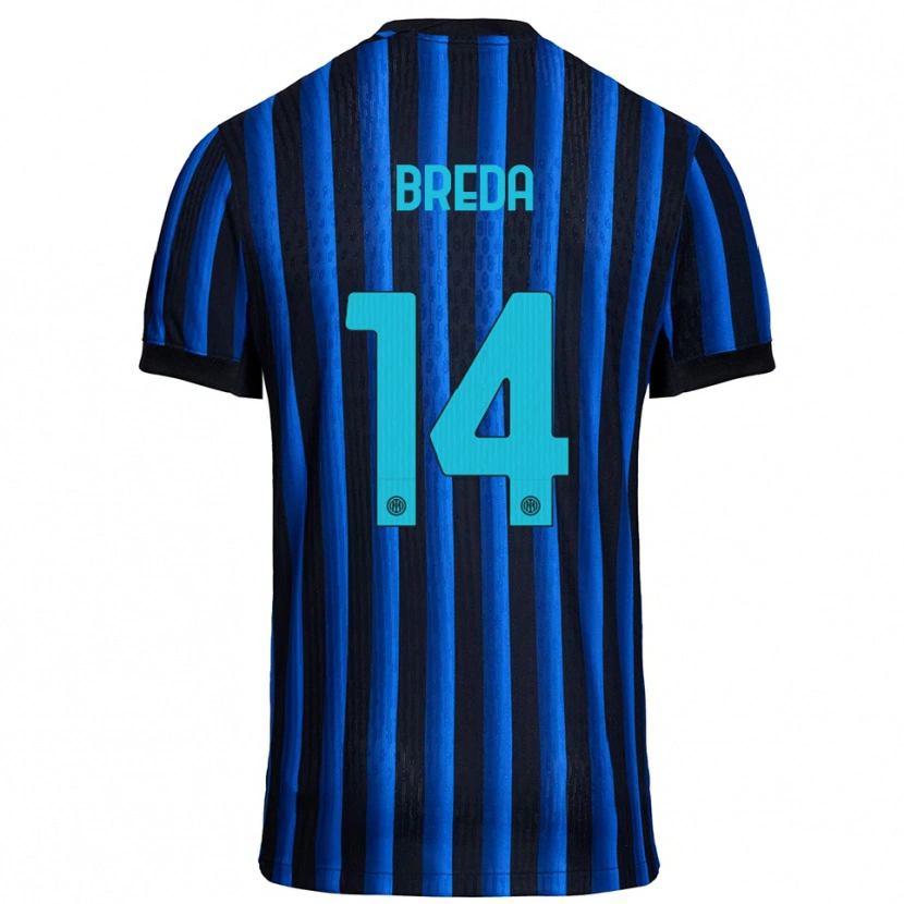 Danxen Kinderen Cristian Breda #14 Zwart Blauw Thuisshirt Thuistenue 2025/26 T-Shirt