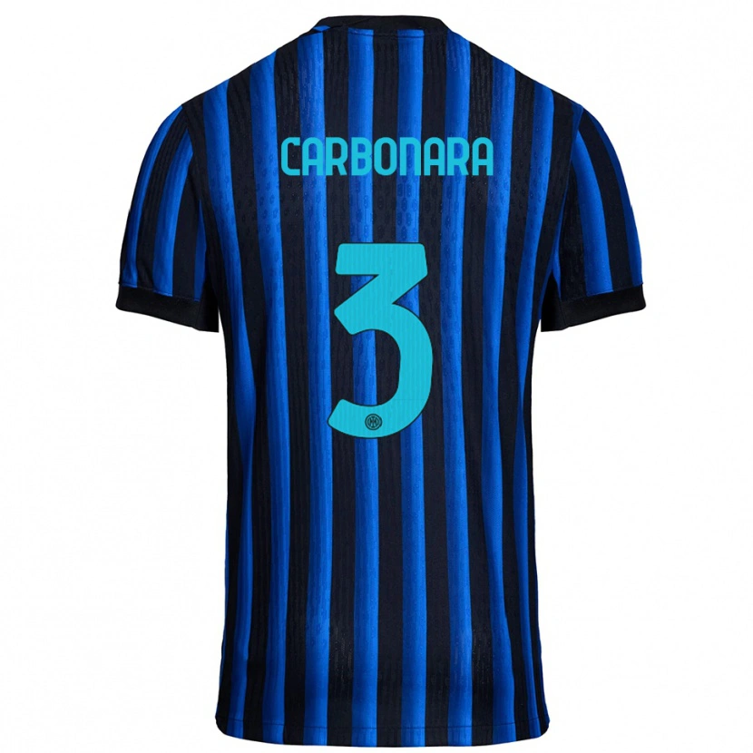 Danxen Kinderen Matteo Carbonara #3 Zwart Blauw Thuisshirt Thuistenue 2025/26 T-Shirt
