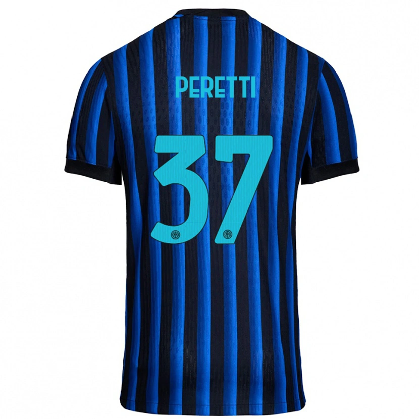 Danxen Kinderen Lorenzo Peretti #37 Zwart Blauw Thuisshirt Thuistenue 2025/26 T-Shirt