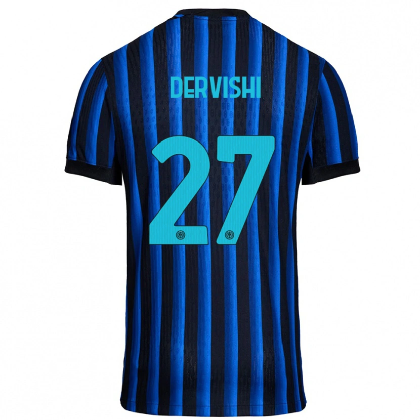 Danxen Kinderen Kristian Dervishi #27 Zwart Blauw Thuisshirt Thuistenue 2025/26 T-Shirt