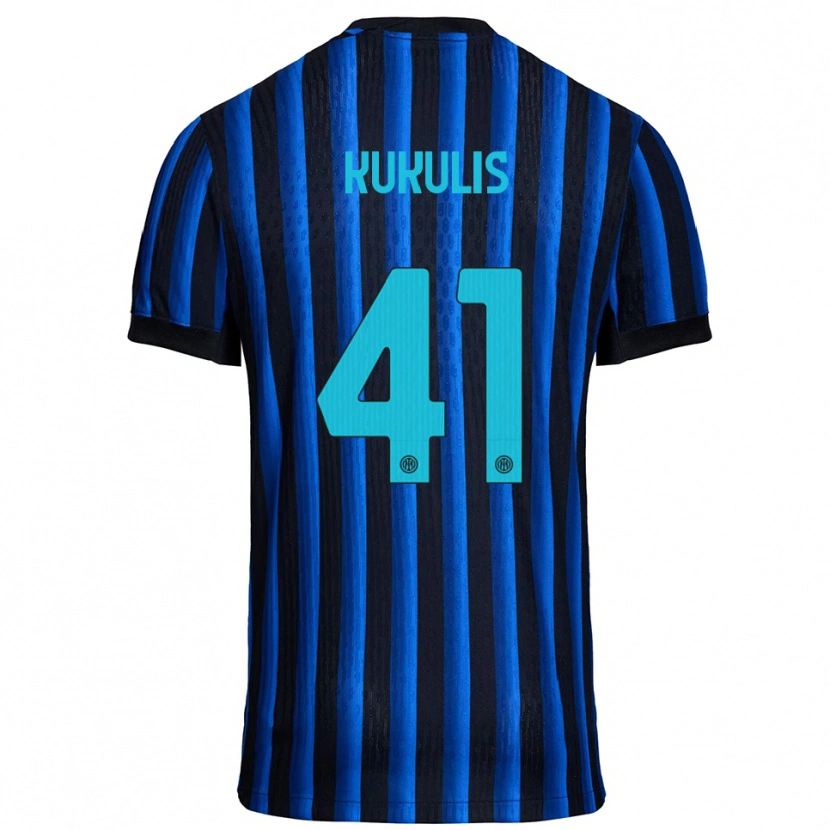 Danxen Kinderen Roberts Kukulis #41 Zwart Blauw Thuisshirt Thuistenue 2025/26 T-Shirt