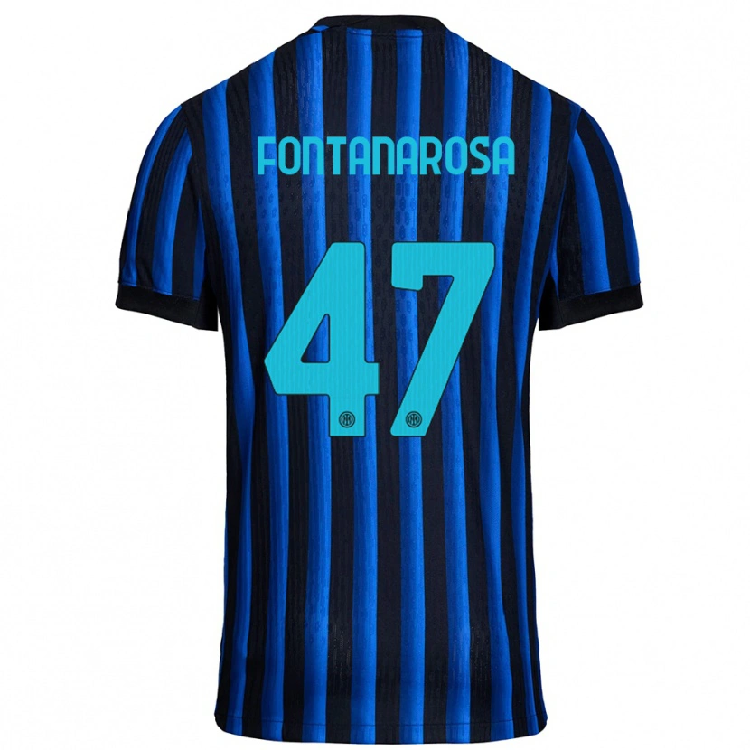 Danxen Kinderen Alessandro Fontanarosa #47 Zwart Blauw Thuisshirt Thuistenue 2025/26 T-Shirt