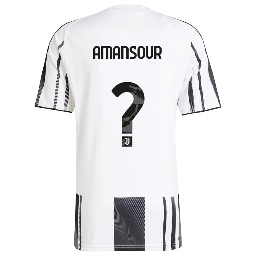 Danxen Kinderen Adam Amansour #0 Wit Zwart Thuisshirt Thuistenue 2025/26 T-Shirt