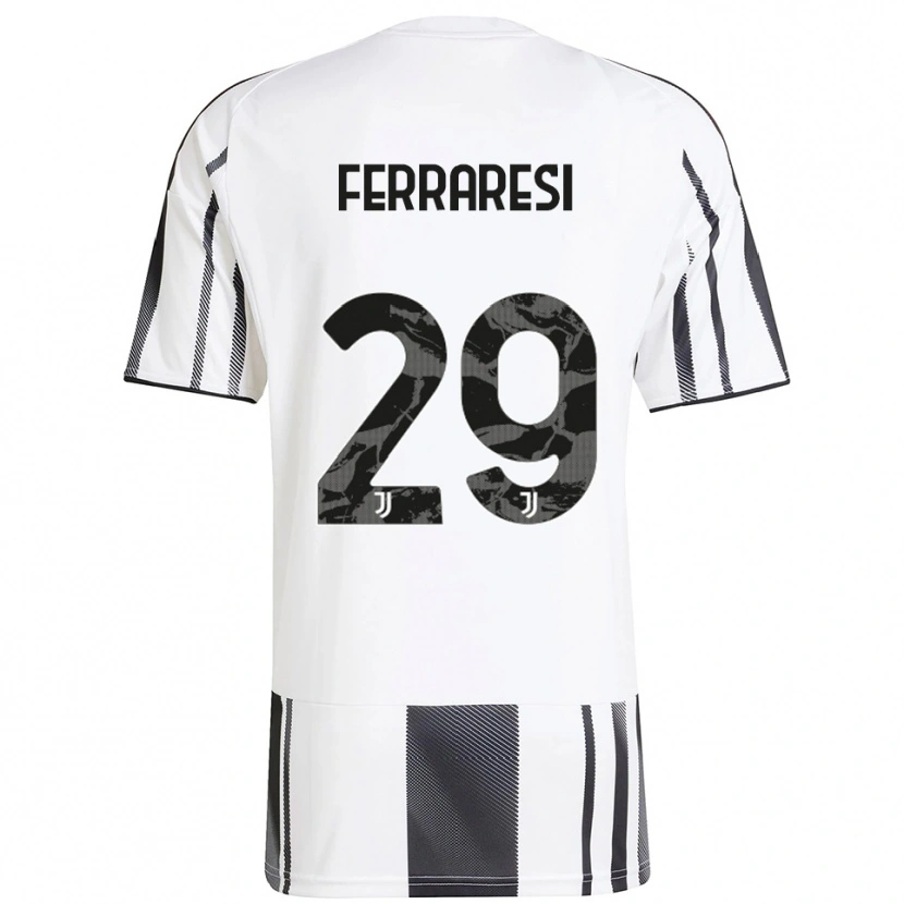 Danxen Kinderen Eleonora Ferraresi #29 Wit Zwart Thuisshirt Thuistenue 2025/26 T-Shirt