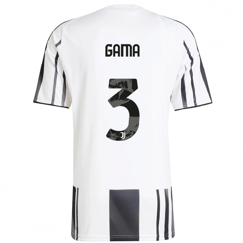 Danxen Kinderen Sara Gama #3 Wit Zwart Thuisshirt Thuistenue 2025/26 T-Shirt