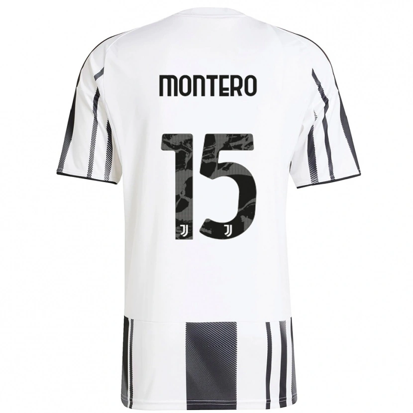 Danxen Kinderen Alfonso Montero #15 Wit Zwart Thuisshirt Thuistenue 2025/26 T-Shirt