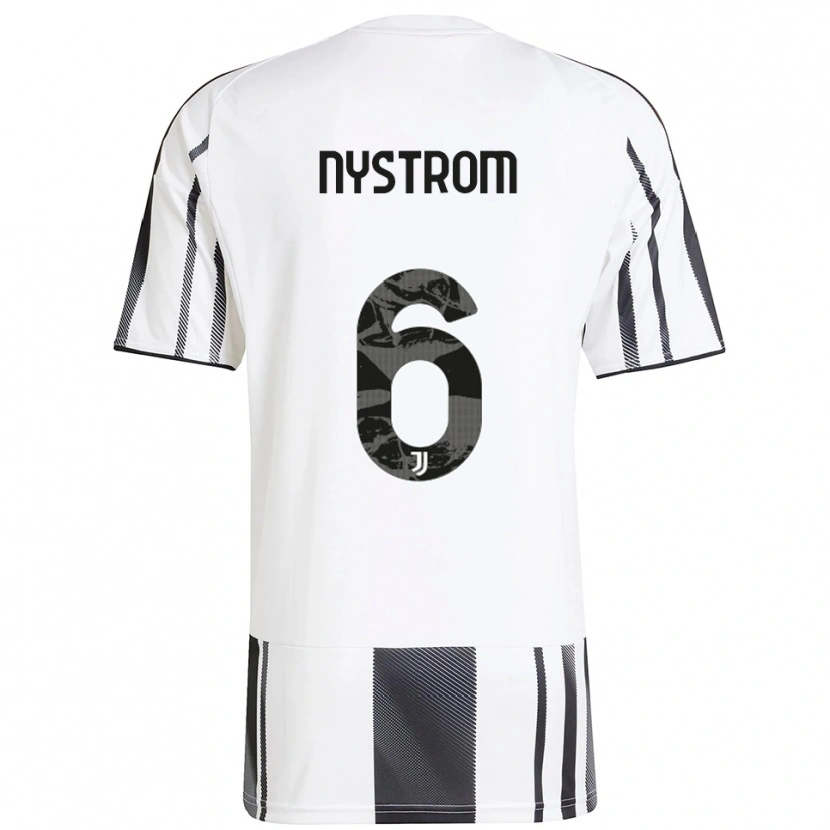 Danxen Kinderen Paulina Nyström #6 Wit Zwart Thuisshirt Thuistenue 2025/26 T-Shirt