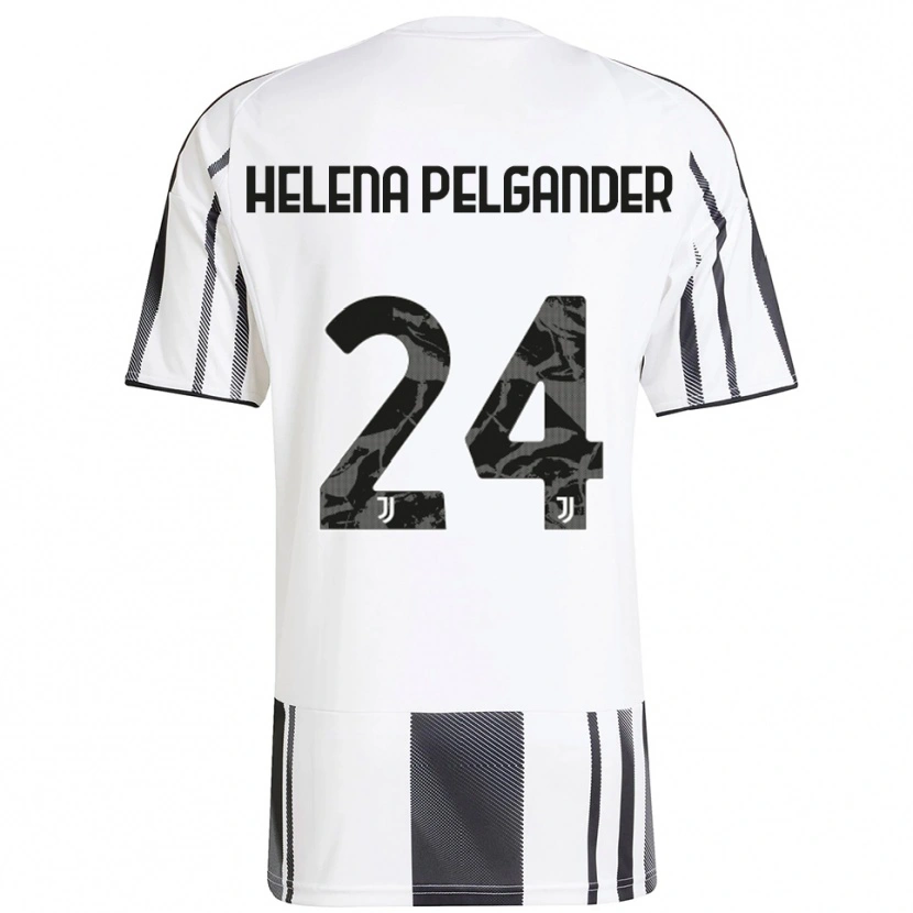 Danxen Kinderen Elsa Helena Pelgander #24 Wit Zwart Thuisshirt Thuistenue 2025/26 T-Shirt