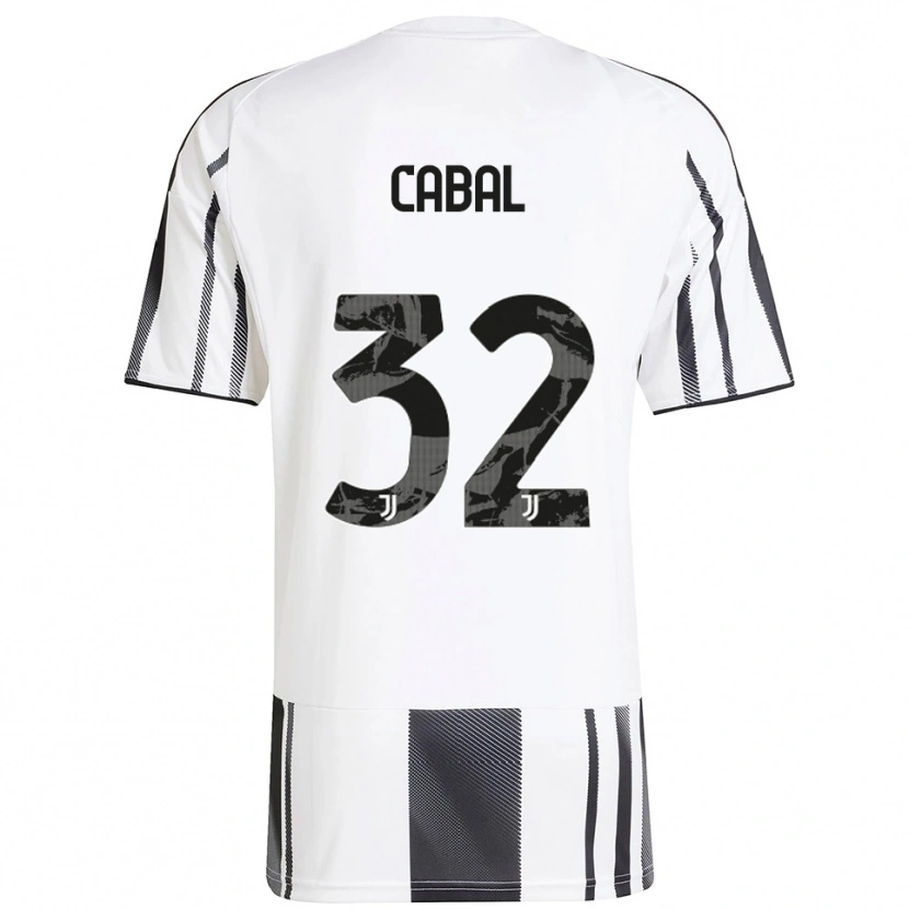 Danxen Kinderen Juan Cabal #32 Wit Zwart Thuisshirt Thuistenue 2025/26 T-Shirt