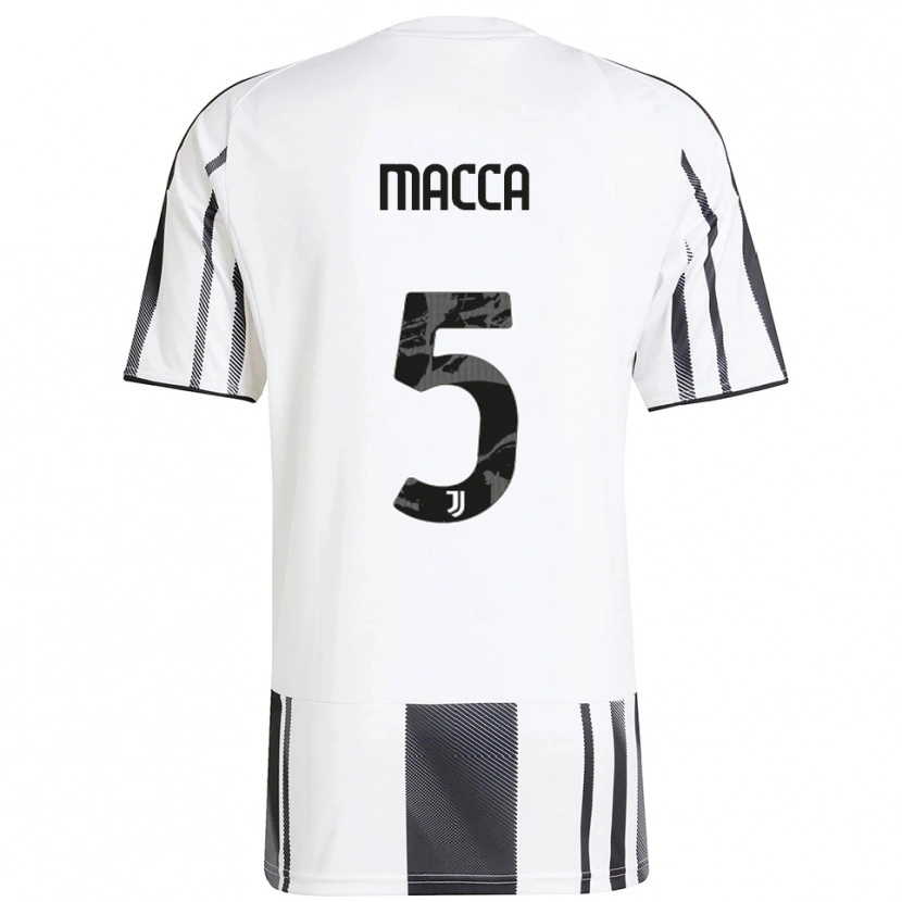 Danxen Kinderen Federico Macca #5 Wit Zwart Thuisshirt Thuistenue 2025/26 T-Shirt
