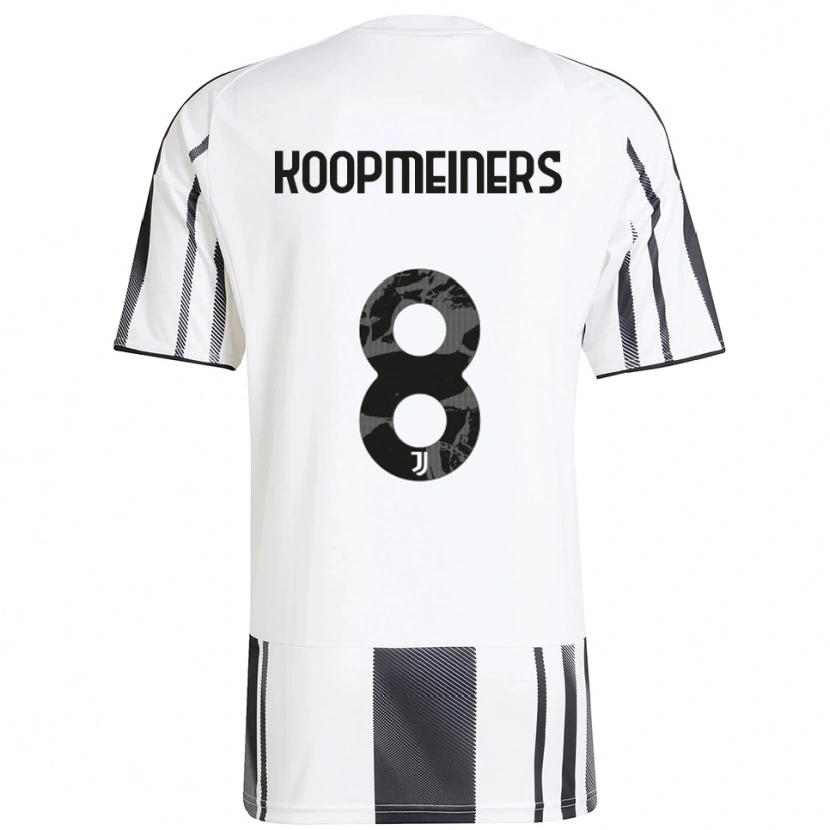 Danxen Kinderen Teun Koopmeiners #8 Wit Zwart Thuisshirt Thuistenue 2025/26 T-Shirt