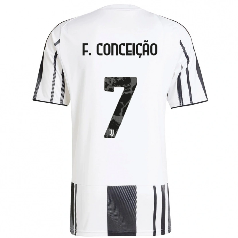 Danxen Kinderen Francisco Conceição #7 Wit Zwart Thuisshirt Thuistenue 2025/26 T-Shirt