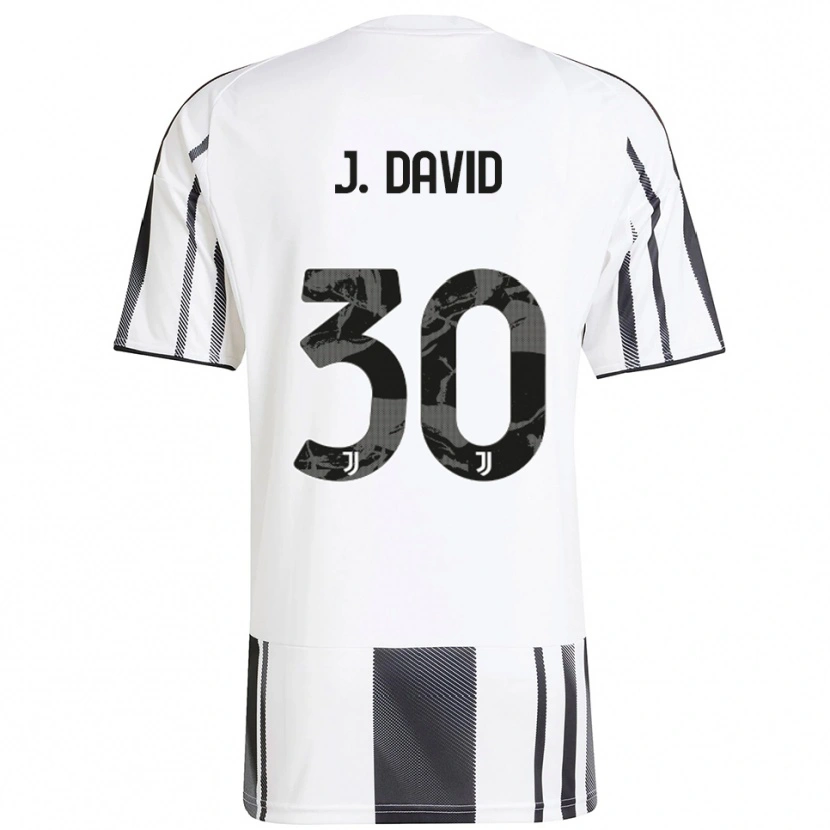 Danxen Kinderen Jonathan David #30 Wit Zwart Thuisshirt Thuistenue 2025/26 T-Shirt