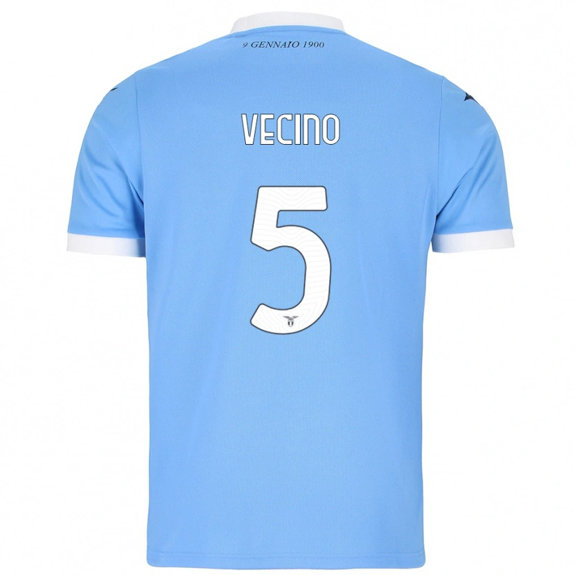 Danxen Kinderen Matías Vecino #5 Hemelblauw Wit Thuisshirt Thuistenue 2025/26 T-Shirt