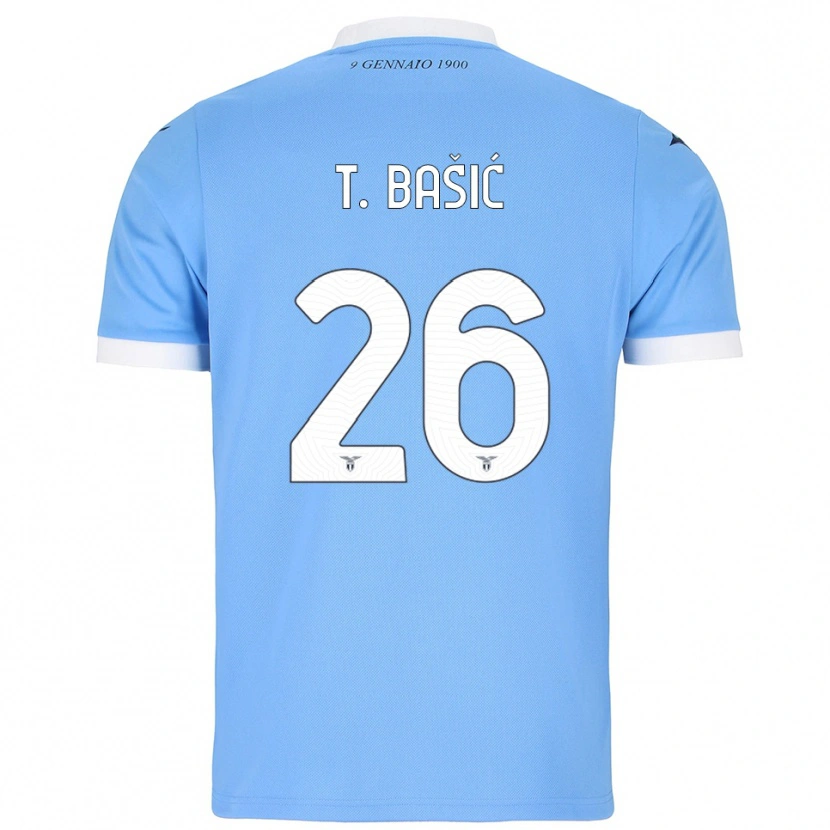 Danxen Kinderen Toma Bašić #26 Hemelblauw Wit Thuisshirt Thuistenue 2025/26 T-Shirt