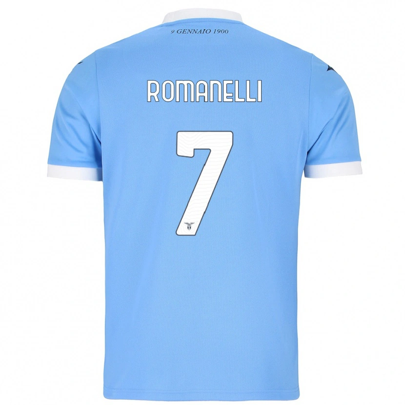 Danxen Kinderen Nicolas Romanelli #7 Hemelblauw Wit Thuisshirt Thuistenue 2025/26 T-Shirt
