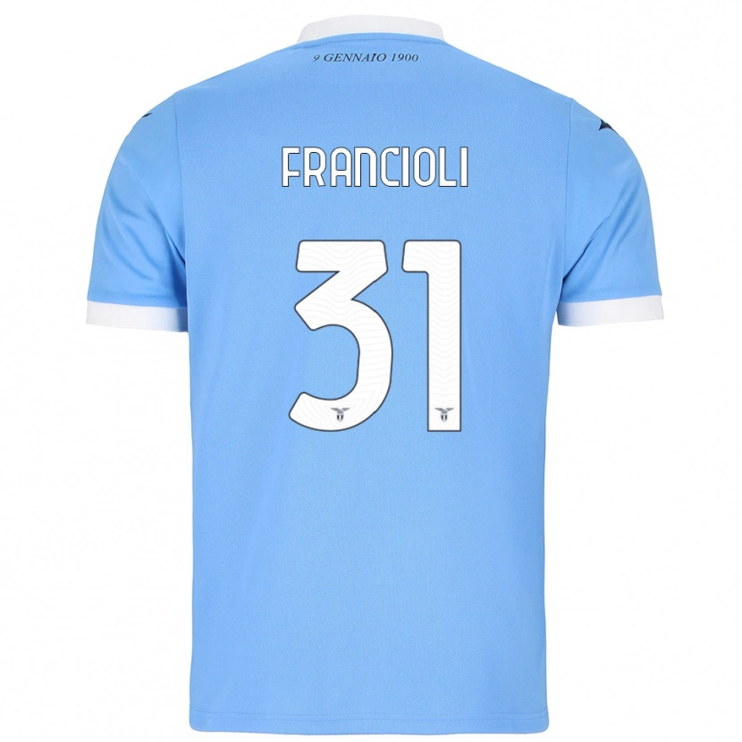Danxen Kinderen Diego Francioli #31 Hemelblauw Wit Thuisshirt Thuistenue 2025/26 T-Shirt