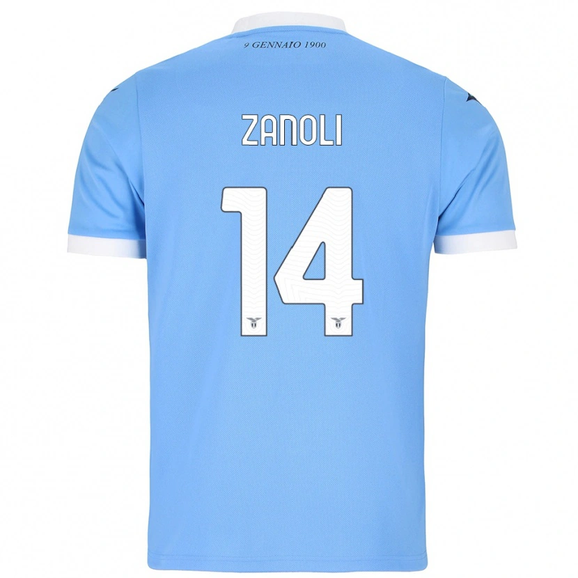 Danxen Kinderen Martina Zanoli #14 Hemelblauw Wit Thuisshirt Thuistenue 2025/26 T-Shirt