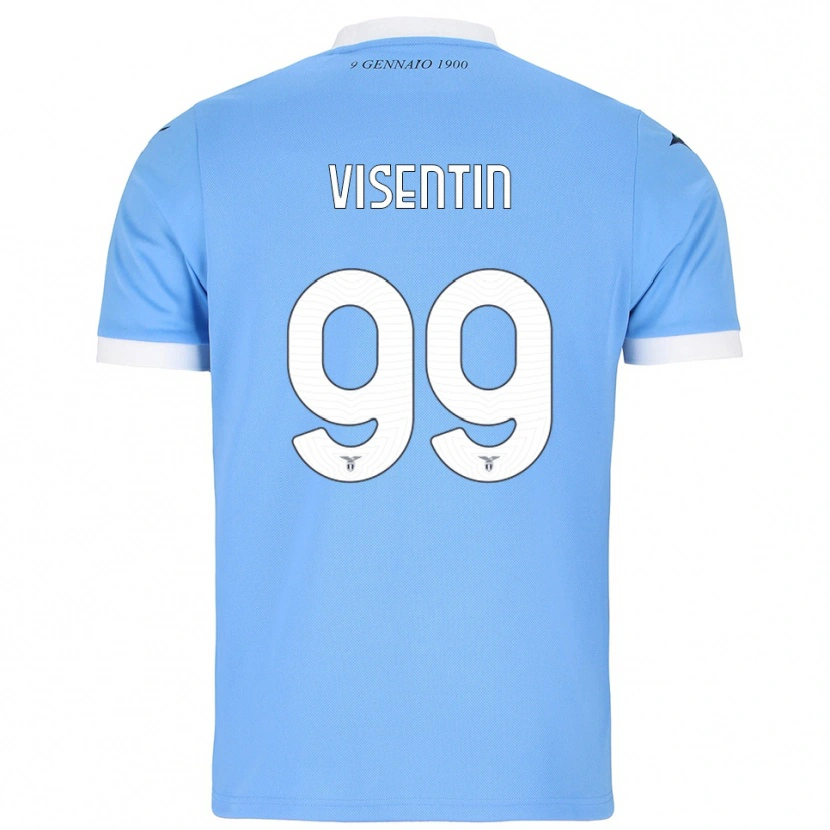 Danxen Kinderen Noemi Visentin #99 Hemelblauw Wit Thuisshirt Thuistenue 2025/26 T-Shirt