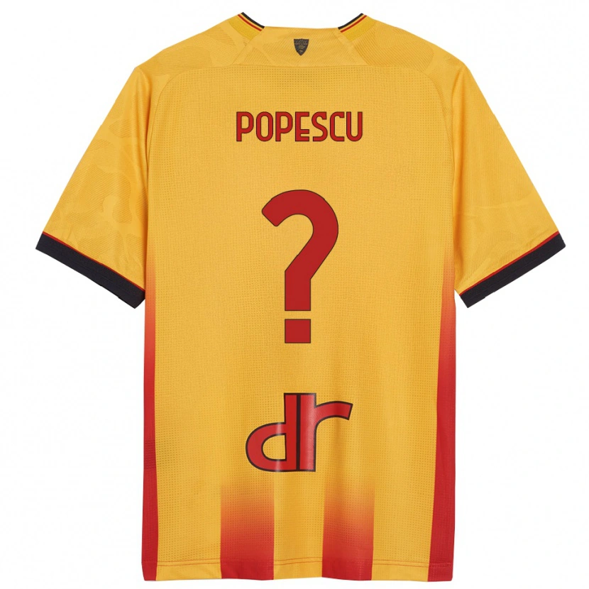 Danxen Kinderen Marco Popescu #0 Geel Oranje Thuisshirt Thuistenue 2025/26 T-Shirt