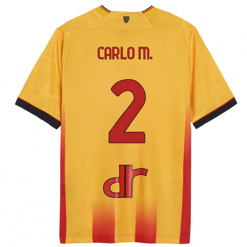 Danxen Kinderen Carlo Mariano #2 Geel Oranje Thuisshirt Thuistenue 2025/26 T-Shirt