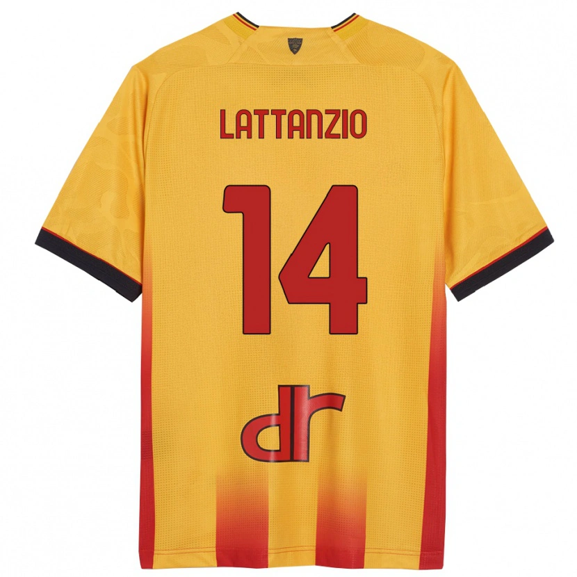 Danxen Kinderen Gianluca Lattanzio #14 Geel Oranje Thuisshirt Thuistenue 2025/26 T-Shirt