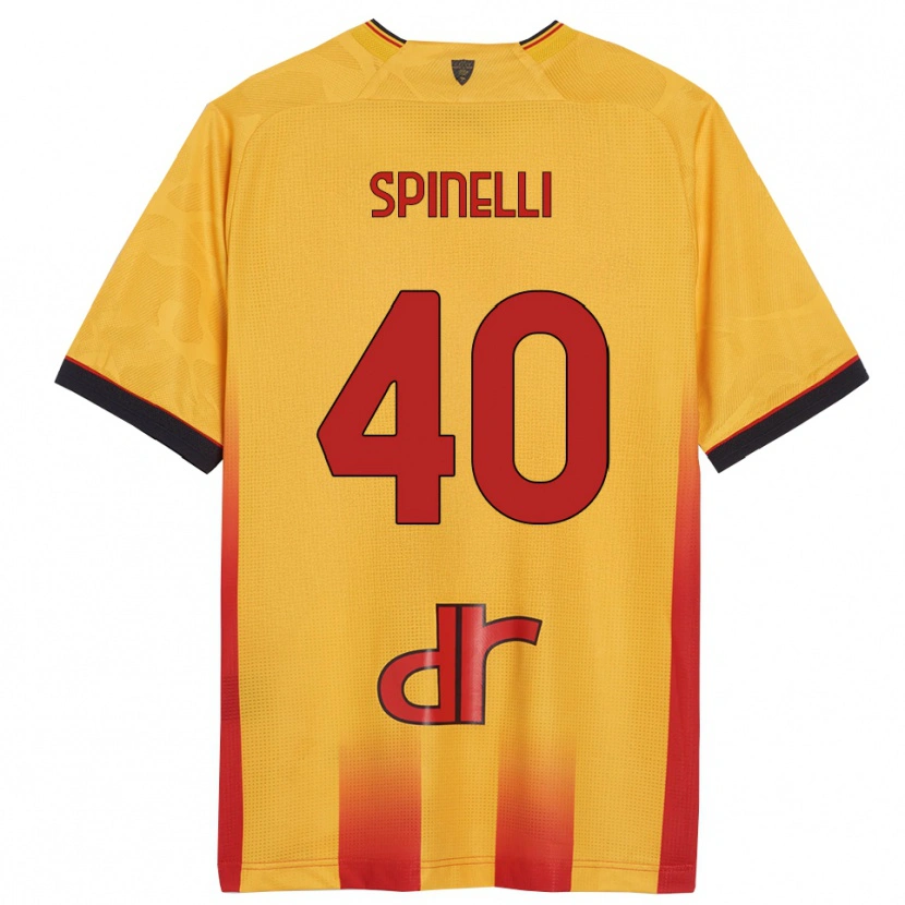 Danxen Kinderen Nicolò Spinelli #40 Geel Oranje Thuisshirt Thuistenue 2025/26 T-Shirt