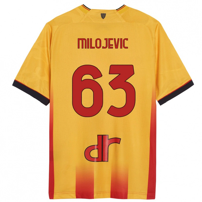 Danxen Kinderen Nemanja Milojevic #63 Geel Oranje Thuisshirt Thuistenue 2025/26 T-Shirt