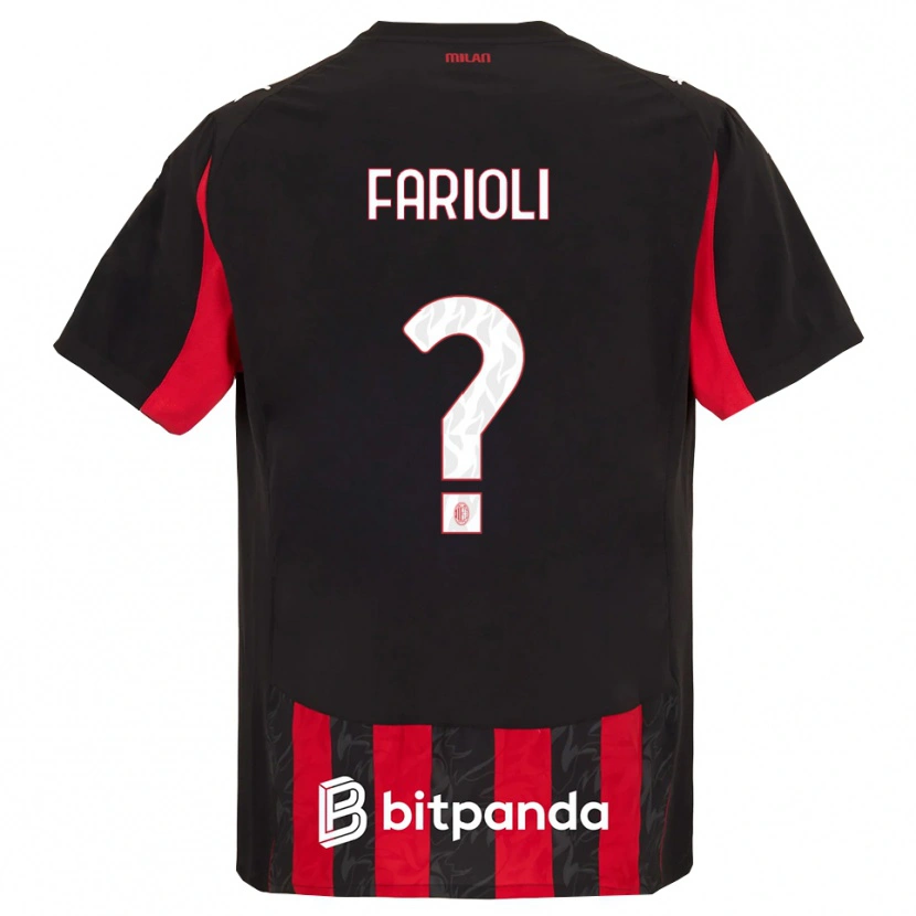 Danxen Kinderen Simone Farioli #0 Rood Zwart Thuisshirt Thuistenue 2025/26 T-Shirt