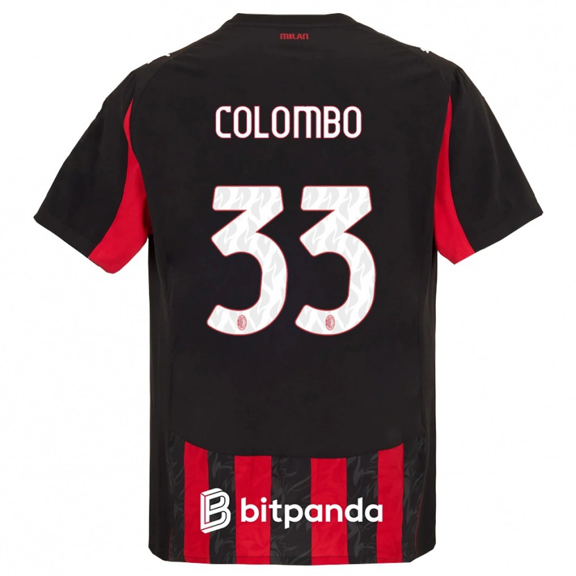 Danxen Kinderen Federico Colombo #33 Rood Zwart Thuisshirt Thuistenue 2025/26 T-Shirt