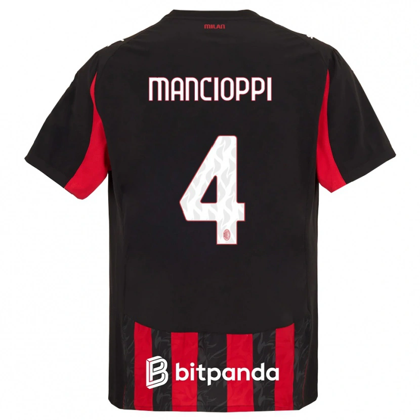 Danxen Kinderen Tommaso Mancioppi #4 Rood Zwart Thuisshirt Thuistenue 2025/26 T-Shirt