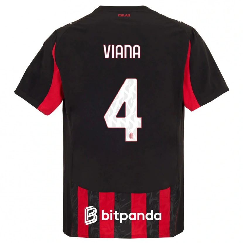 Danxen Kinderen Viana Seedorf #4 Rood Zwart Thuisshirt Thuistenue 2025/26 T-Shirt