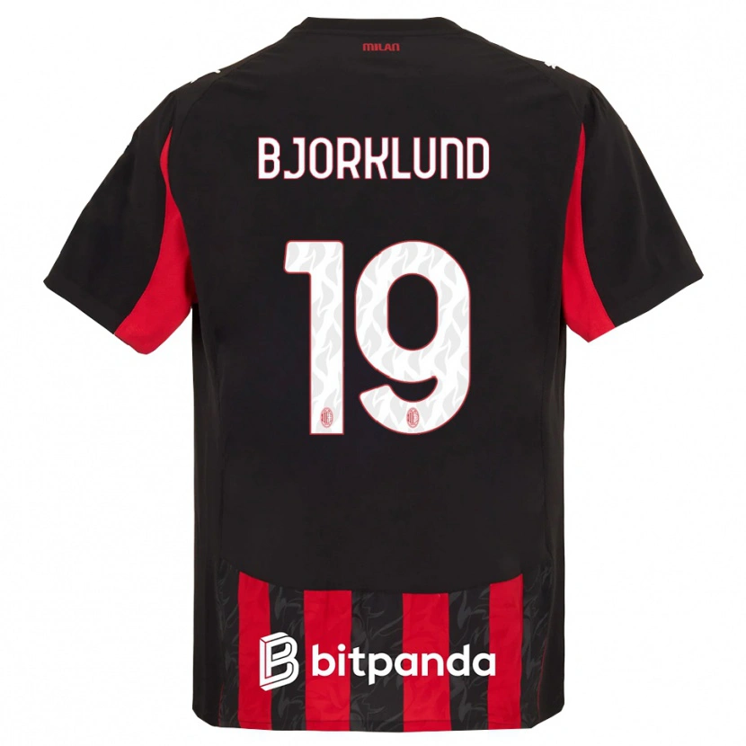 Danxen Kinderen Lukas Bjorklund #19 Rood Zwart Thuisshirt Thuistenue 2025/26 T-Shirt