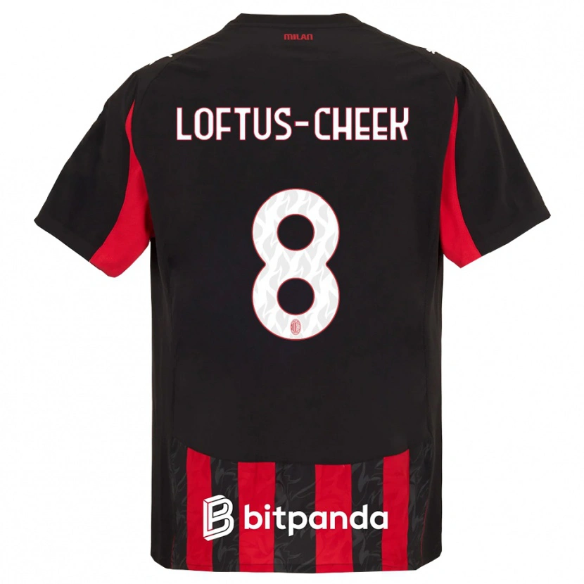 Danxen Kinderen Ruben Loftus-Cheek #8 Rood Zwart Thuisshirt Thuistenue 2025/26 T-Shirt
