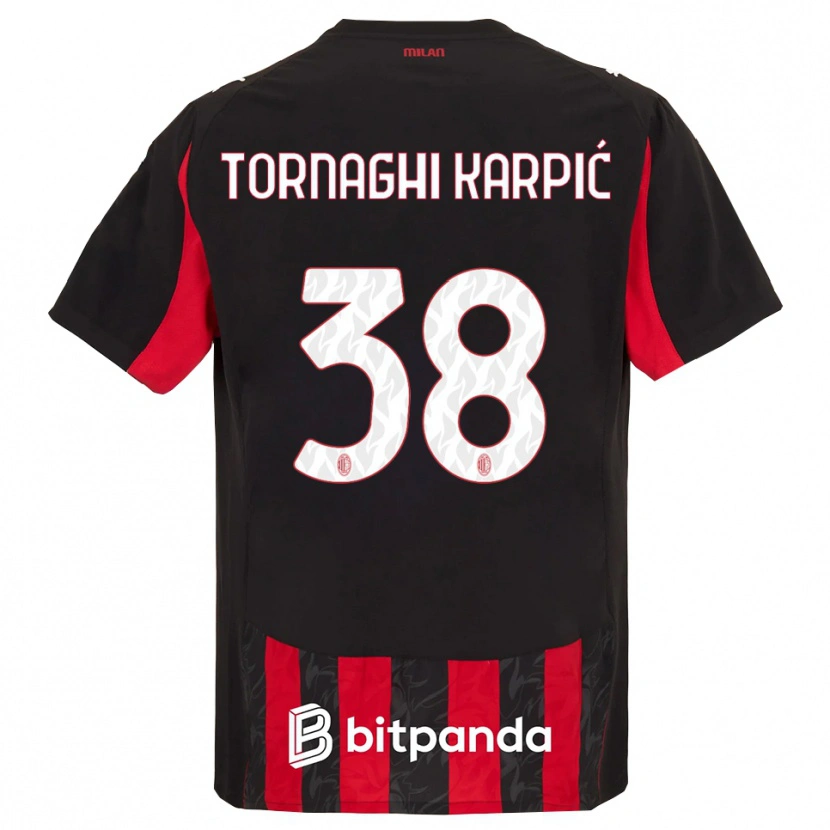 Danxen Kinderen Lavinia Tornaghi Karpić #38 Rood Zwart Thuisshirt Thuistenue 2025/26 T-Shirt