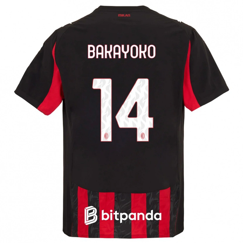 Danxen Kinderen Tiemoue Bakayoko #14 Rood Zwart Thuisshirt Thuistenue 2025/26 T-Shirt