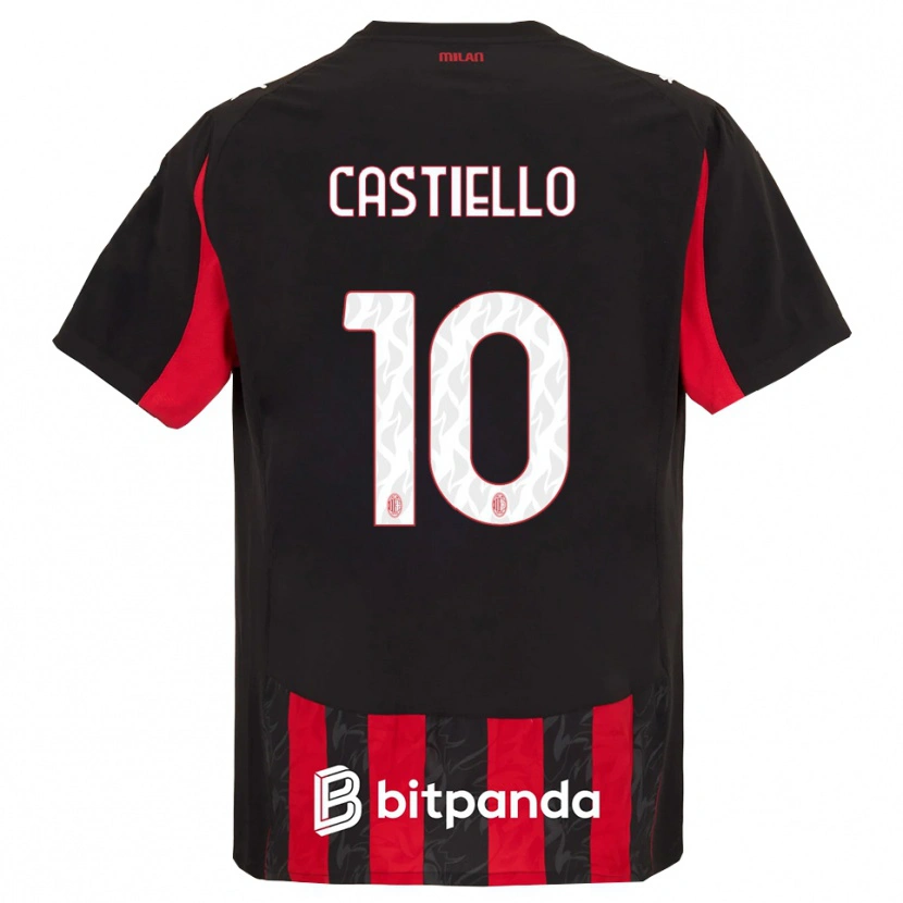Danxen Kinderen Alex Castiello #10 Rood Zwart Thuisshirt Thuistenue 2025/26 T-Shirt