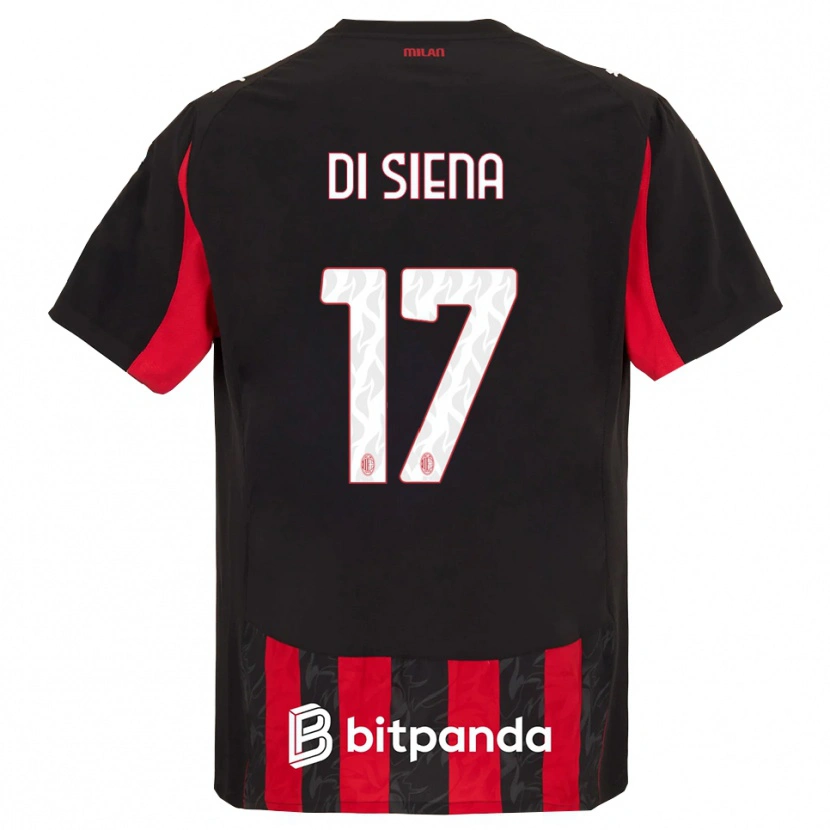 Danxen Kinderen Andrea Di Siena #17 Rood Zwart Thuisshirt Thuistenue 2025/26 T-Shirt