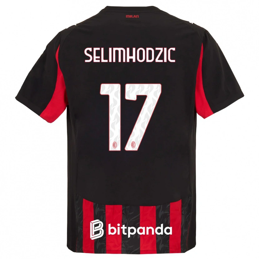 Danxen Kinderen Noa Selimhodzic #17 Rood Zwart Thuisshirt Thuistenue 2025/26 T-Shirt