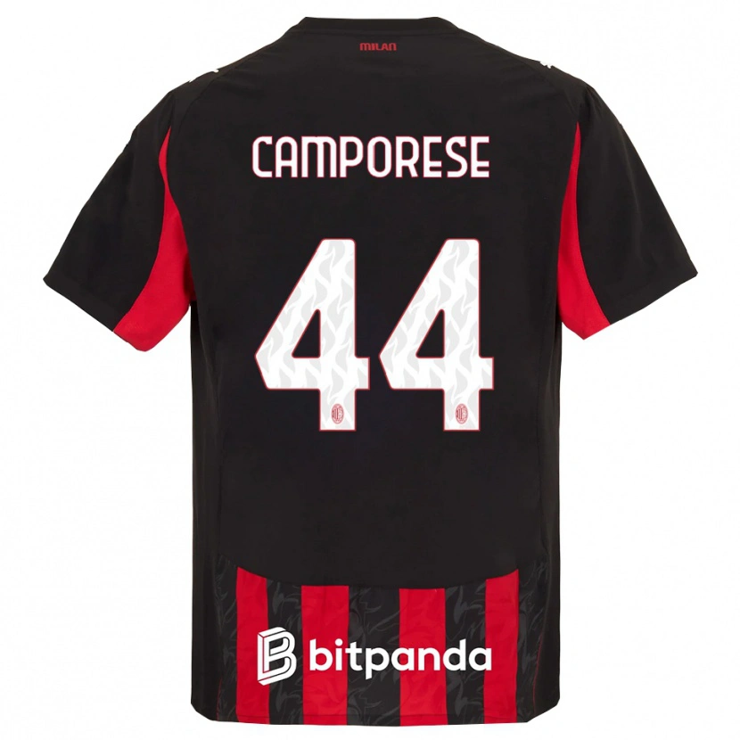 Danxen Kinderen Michele Camporese #44 Rood Zwart Thuisshirt Thuistenue 2025/26 T-Shirt